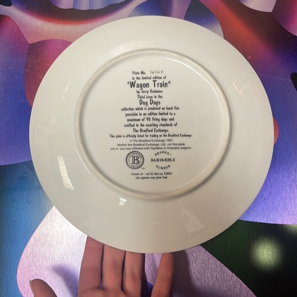 Wagon Train from Dog Days ceramic art plate - Picture 3 of 5